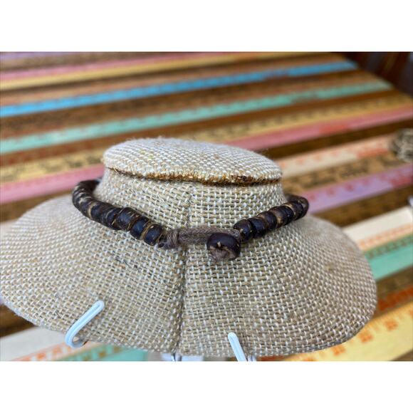 Y2K 90s Shell Rasta Coconut Beaded Necklaces Lot Of 2 Island Hippie Boho - Picture 9 of 11
